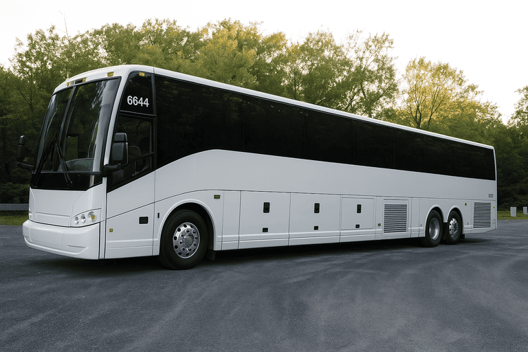 exterior of Flower Mound Minibus Company coach bus