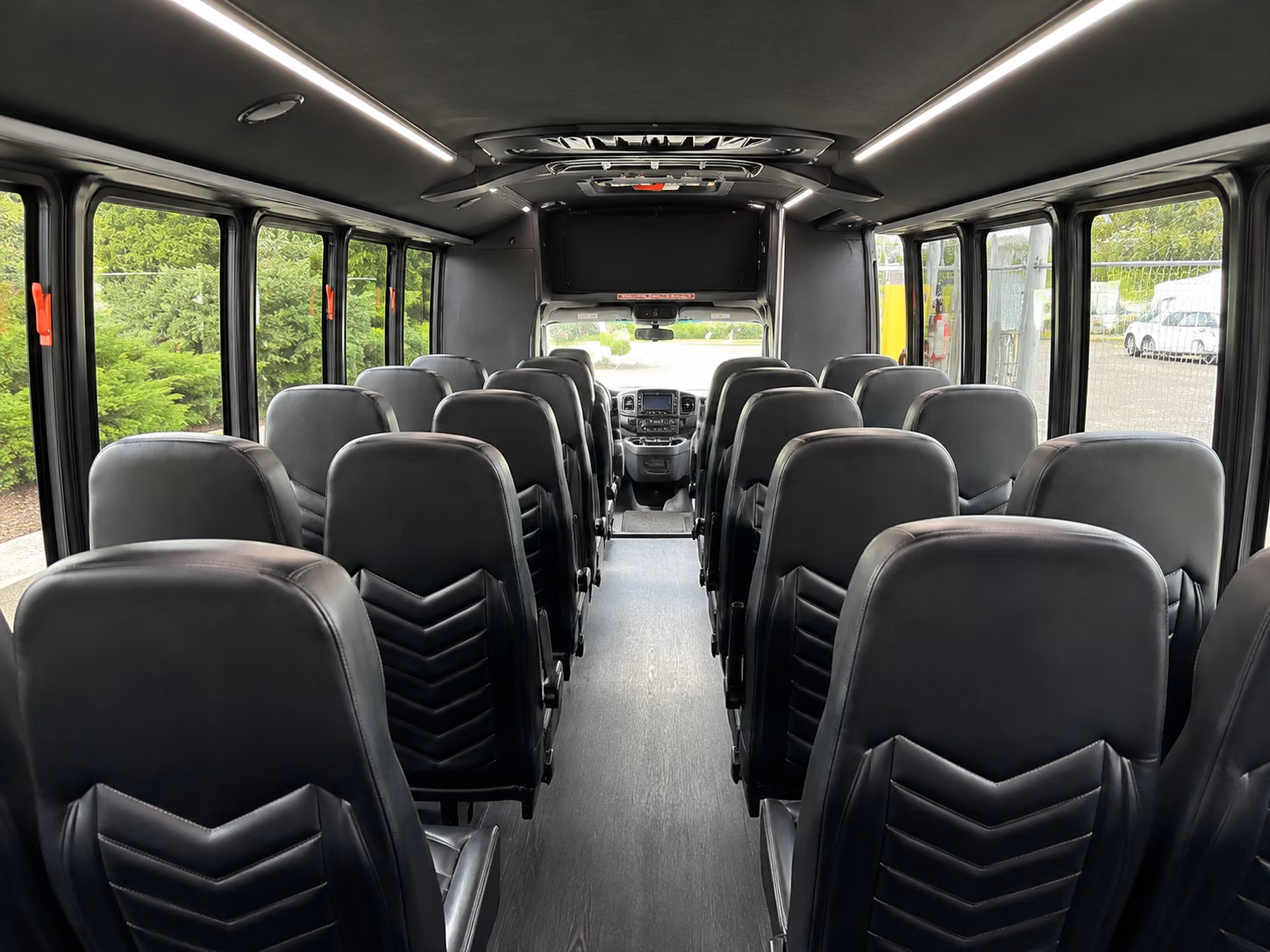 flower mound 18 passenger minibus inside