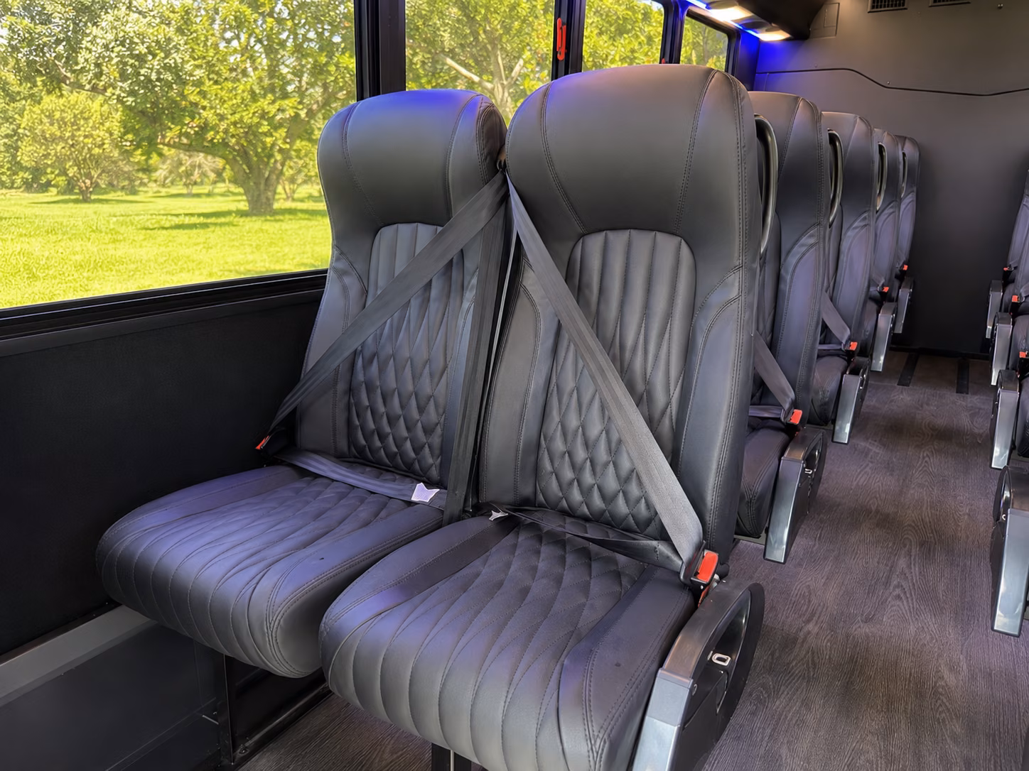 flower mound 18 passenger minibus interior