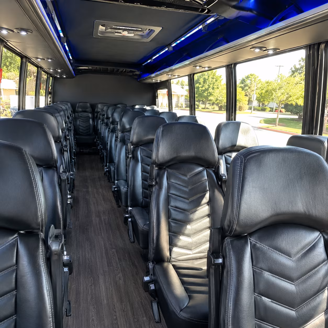 flower mound 25 passenger minibus interior