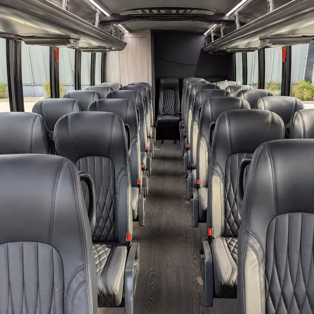 flower mound 28 passenger minibus inside