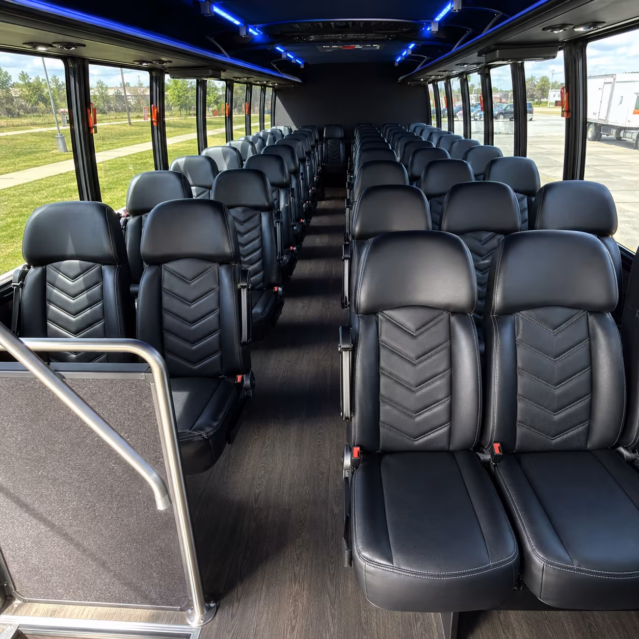 flower mound 30 passenger minibus inside