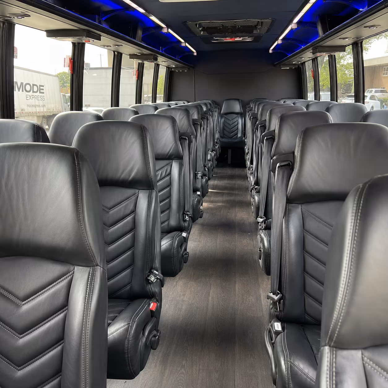 flower mound 30 passenger minibus interior