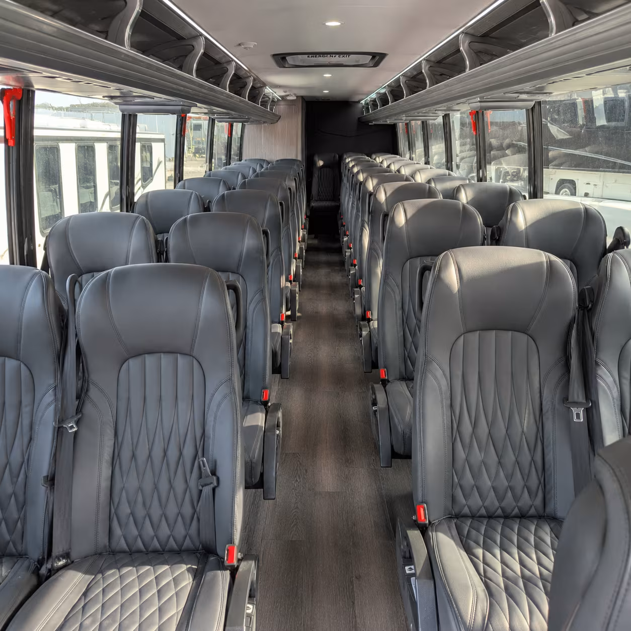 flower mound 35 passenger minibus inside
