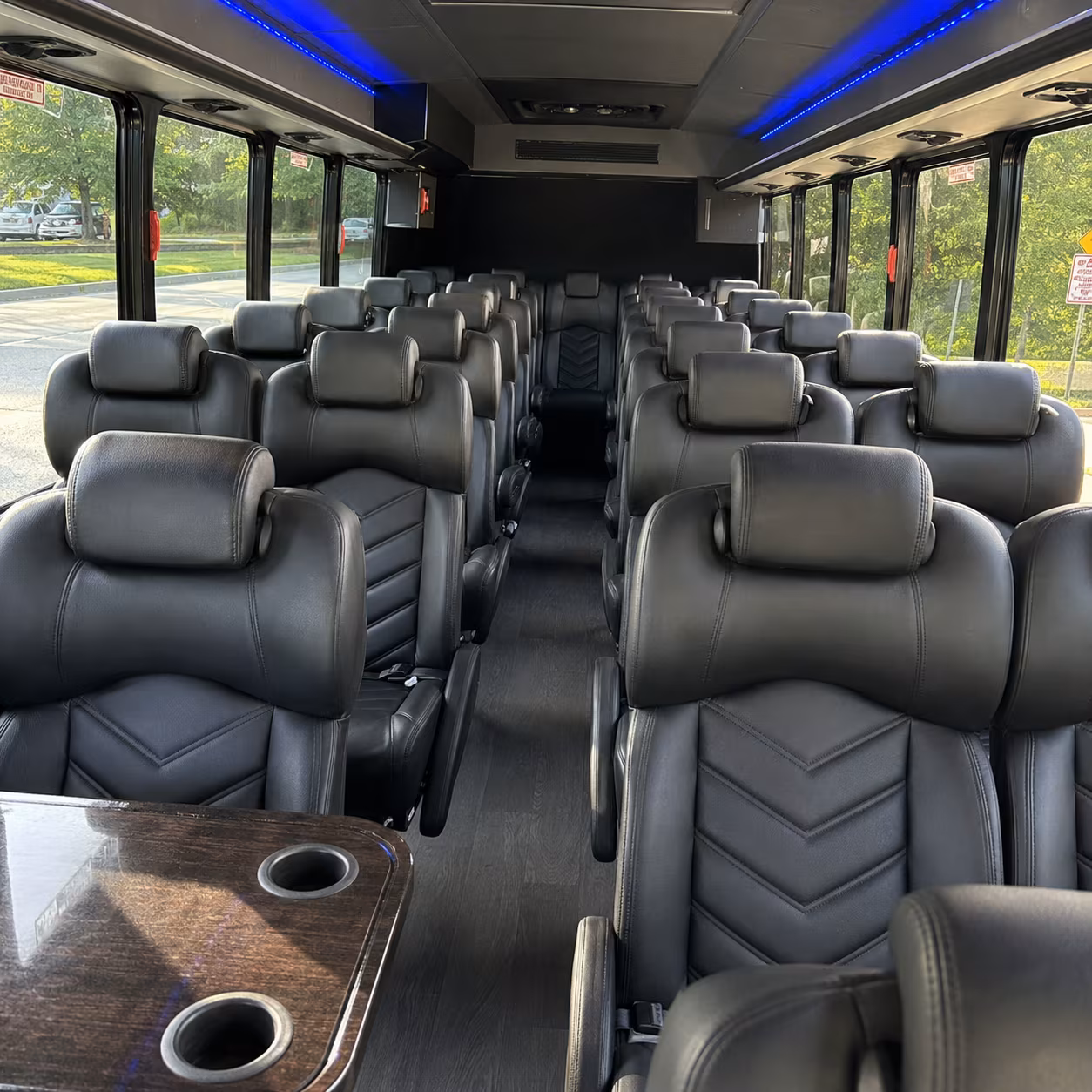 flower mound 35 passenger minibus interior
