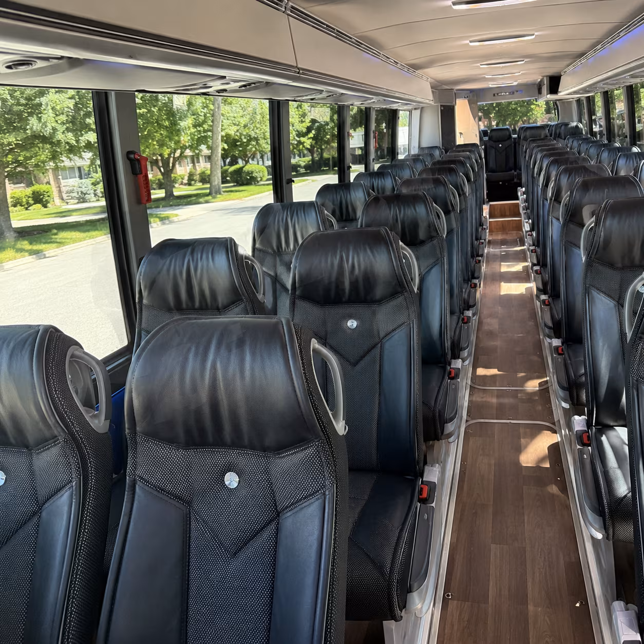flower mound 40 passenger charter bus inside
