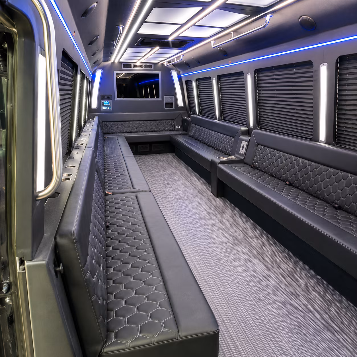 flower mound 40 passenger party bus interior