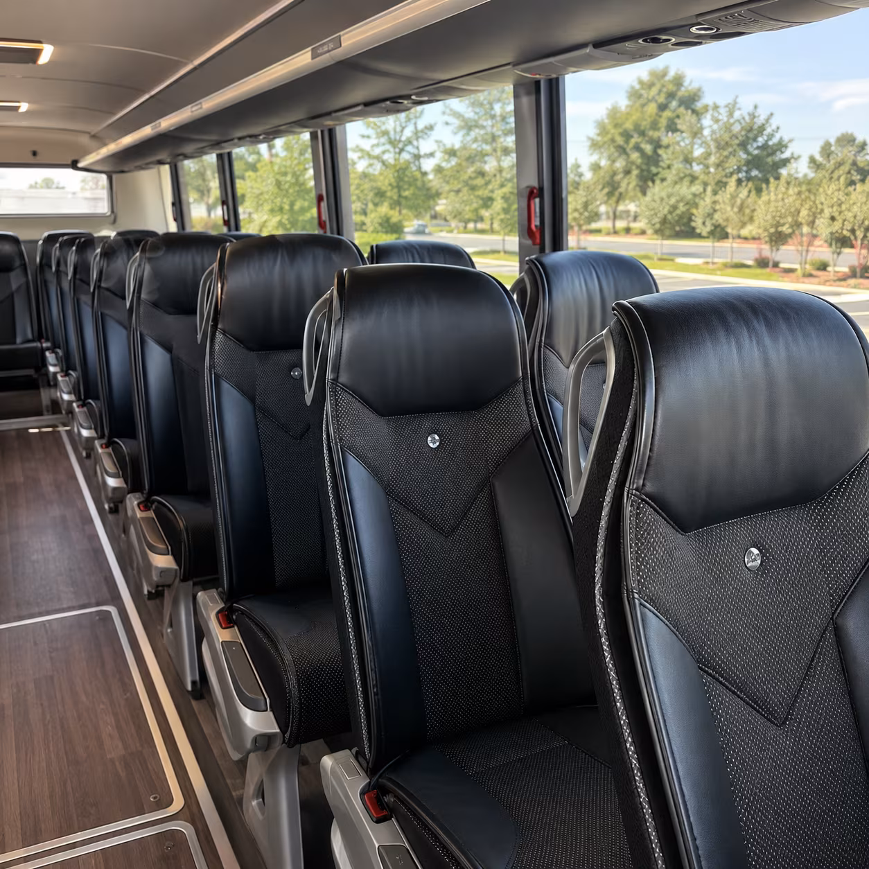 flower mound 45 passenger charter bus interior
