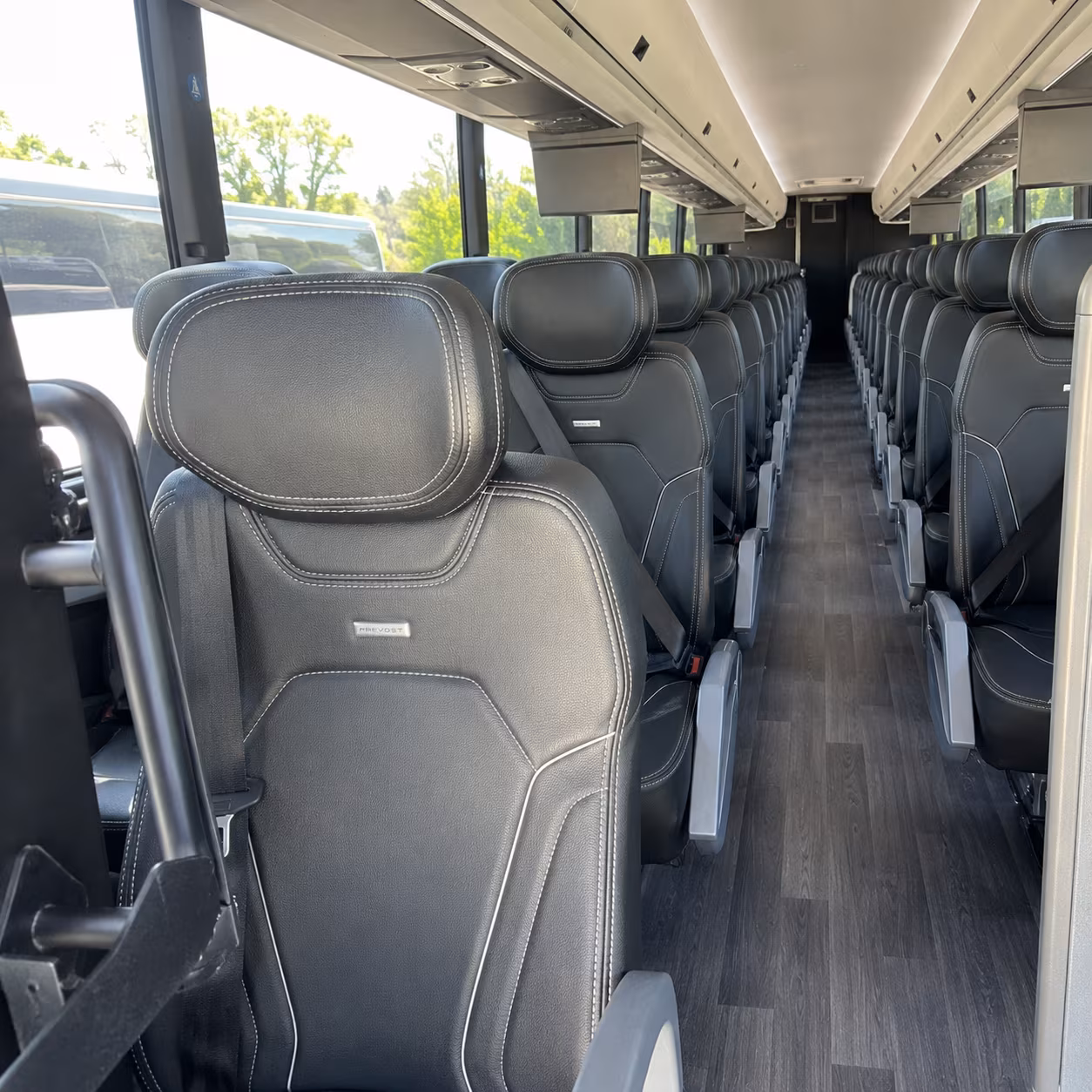 flower mound 47 passenger charter bus interior