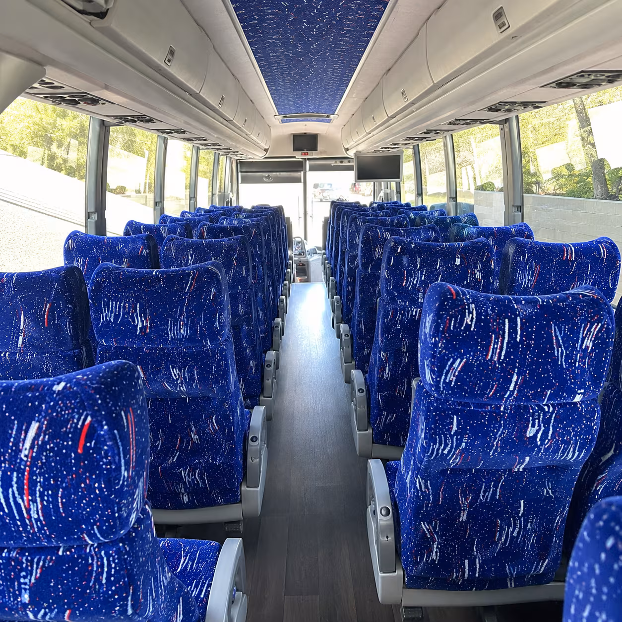 flower mound 50 passenger charter bus interior