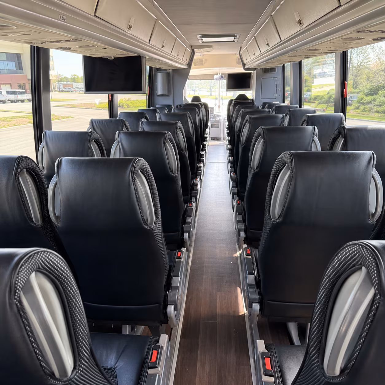 flower mound 56 passenger charter bus inside