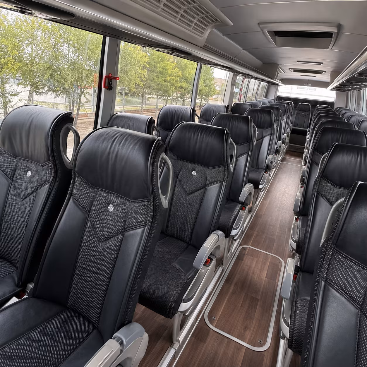 flower mound charter bus inside
