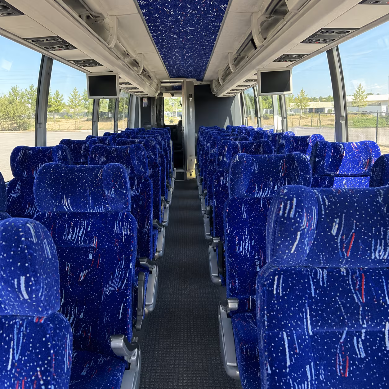 flower mound charter bus interior
