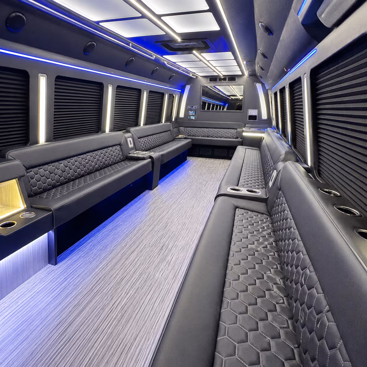 flower mound party bus inside